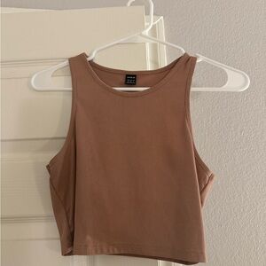 SHEIN Dusty Pink and Olive Green Ribbed Crop Tops